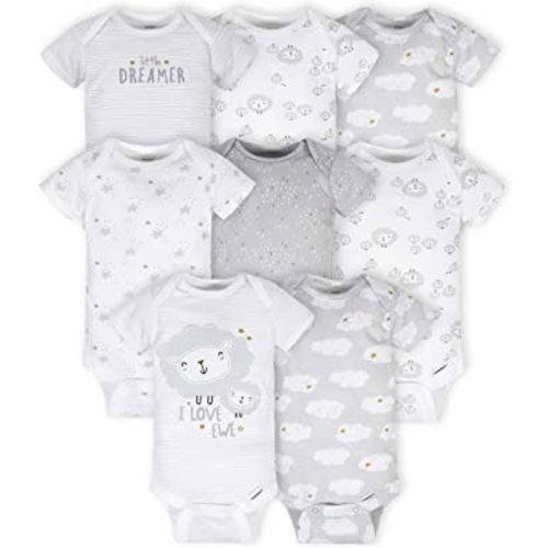 Gerber Unisex-Baby 8-pack Short Sleeve Onesies Bodysuits