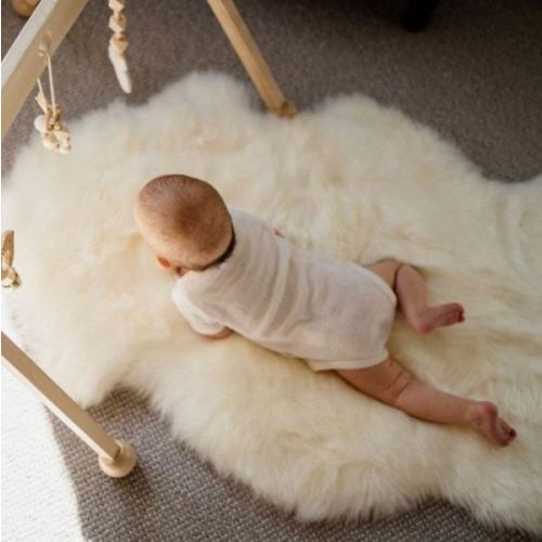 Premium Baby Sheepskin Rug in Natural White - NZ Gift