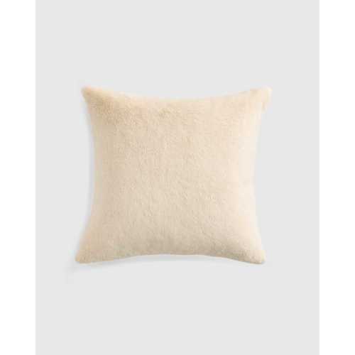 Plush Recycled Faux Fur Pillow Cover in Light Camel