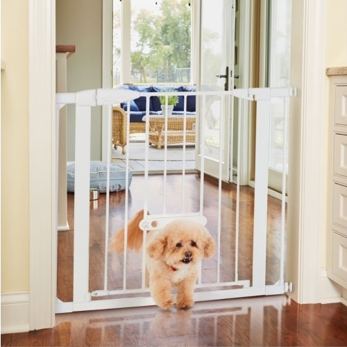 MyPet Wide Walk Through EasyPass Pet Gate, 30" High - White