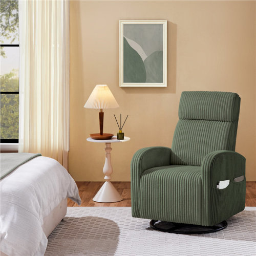 Yaheetech Corduroy Swivel Nursery Glider Chair for Nursery Room Living Room & Reviews | Wayfair