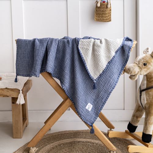 Organic Muslin Baby Blanket, GOTS Certified Cotton Baby Blanket, Baby Quilt, Newborn Gift, Baby Boy Blanket, Baby Shower Gift