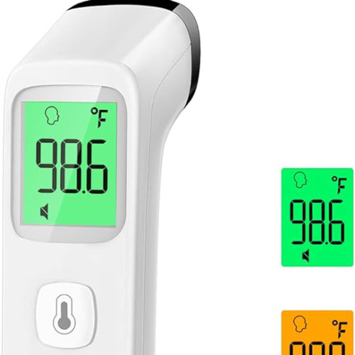 No-Touch Thermometer for Adults and Kids, Accurate Digital Baby Thermometer, Fever Alarm & Silent Mode, 2 in 1 Forehead & Object Mode