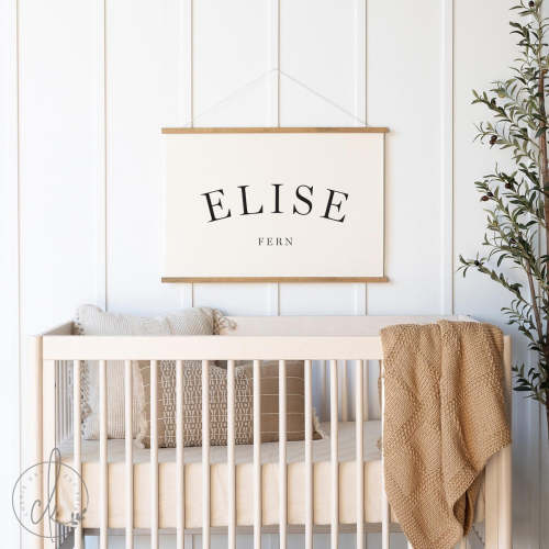 Newborn Name Sign | Custom Baby Name Wall Hanging | Personalized Nursery Decor | 60