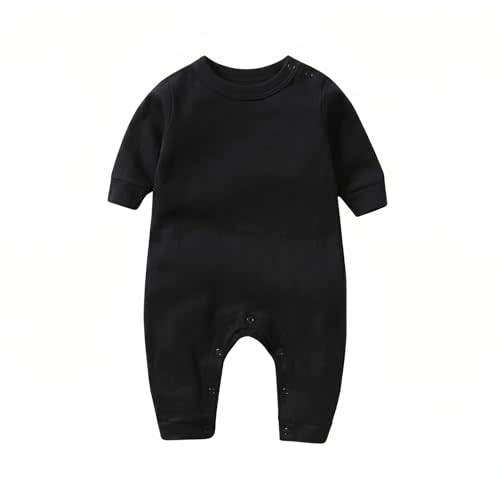 Unisex Baby romper, Long Sleeve 100% Cotton Baby Clothes, Baby Footless Jumpsuit (Red, 0-3 Months)