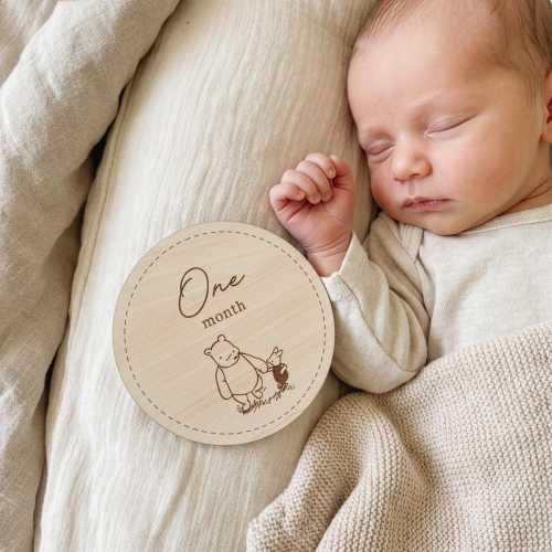 Winnie the Pooh Baby Milestone Discs - Engraved Wood - 12 pieces
