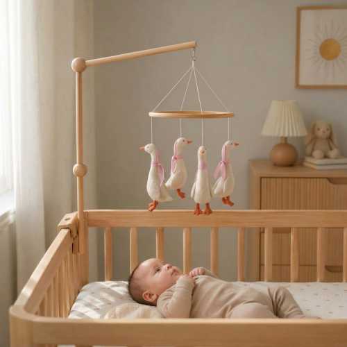 Duck Goose Baby Mobile | Neutral Nursery Decor | Flying Bird Crib Hanging | Boho Baby Mobile | Newborn Shower Gift
