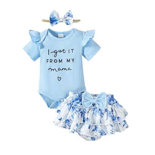 Mioglrie Newborn Infant Baby Girl Clothes Romper Shorts Set Floral Summer Outfits Cute Baby Clothes Girl