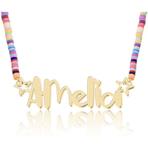 Personalized Name Necklace | Sterling Silver/Stainless Steel | 14 Fonts, 4 Colors, 5 Chains | Tarnish-Free, Handmade Gift for Women: Mom, Daughter, Sister | Ideal for Birthday, Mother's Day,Christmas