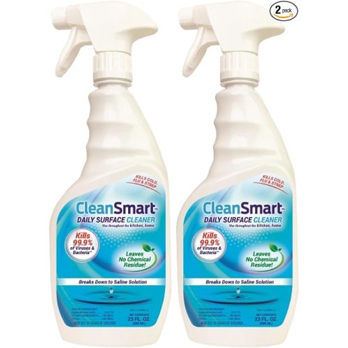 CleanSmart Daily Surface Cleaner and Pet-Safe Disinfectant, Kills 99.9% of Viruses, Bacteria, 23 ounce Bottle (Pack of 2)