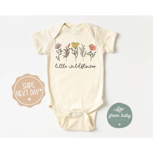 Little Wildflower Baby Bodysuit: Boho Flower Girl Outfit
