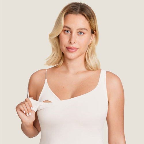 MOMANDA Women's Natrelax® Nursing Crop Tank Top - V Neck
