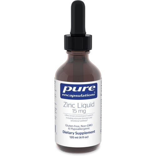 Pure Encapsulations Zinc Liquid 15 mg | Zinc Gluconate Hypoallergenic Supplement for Immune Support | 4 fl. oz.