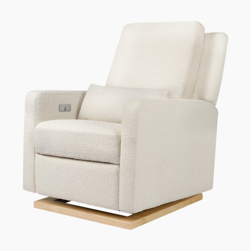 babyletto Sigi Electronic Glider - Ivory Boucle With Light Wood Base