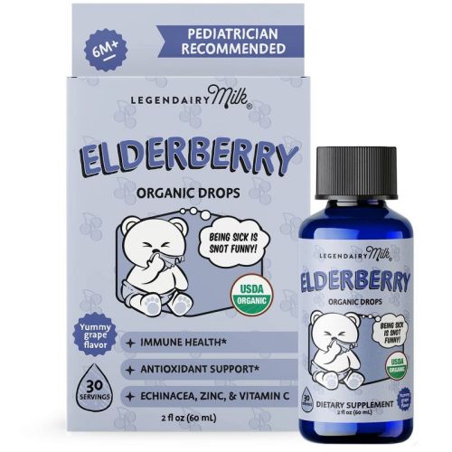 Legendairy Milk Organic Infant Elderberry Drops, Immune Support for Babies and Toddlers - 2 fl oz