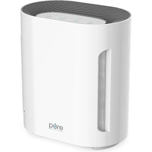 Pure Enrichment PureZone Air Purifier for Bedroom & Living Room, 4-Stage Filtration & UV-C Light, H13 HEPA Filter Helps Remove Bacteria, Pet Hair Dander, Allergens, Germs, Smoke, Dust (White)