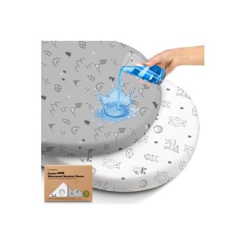 2-Pack Soothe [Protect+] Waterproof Bassinet Sheets, One Size