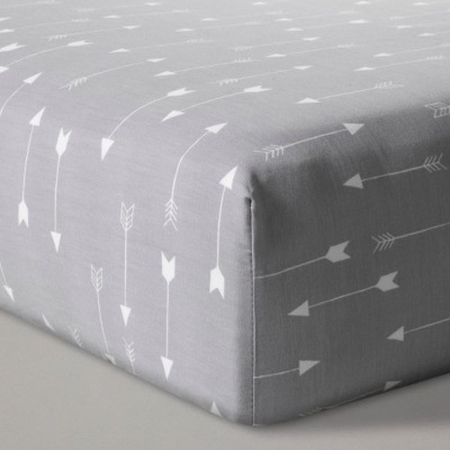 Fitted Crib Sheet Arrows - Cloud Island™ Gray