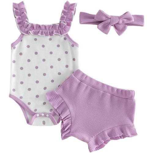 Lucikamy Newborn Baby Girl Clothes Floral Sleeveless Romper Bodysuit + Ruffle Bloomers Shorts Infant Summer Outfits Set