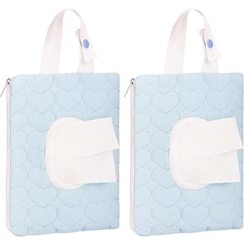 Eileithyia Wipe Dispenser Baby Wipes Dispenser Container Soft Quilted Baby Wipe Holder Portable Travel Diaper and Wipes Pouch Bag