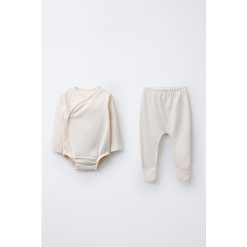 PLAIN BODYSUIT AND LEGGINGS PACK - Ecru | ZARA United States