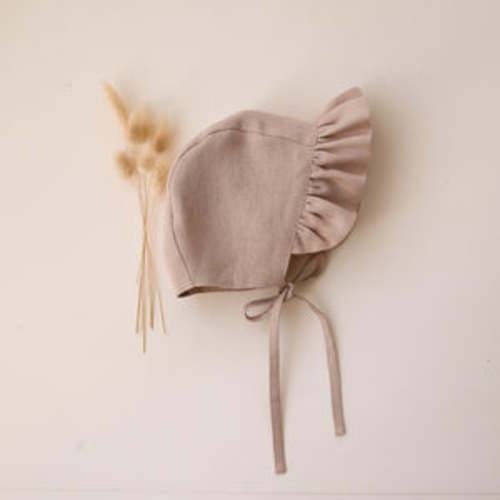 Beige Linen Ruffle Brimmed Bonnet – Dannie and Lilou