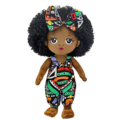 Black Baby Doll s Soft Doll, 12” Black Dolls African American Ba by Dol l Soft Baby Doll,Plush Doll s Girls Black Baby Dolls for Christmas