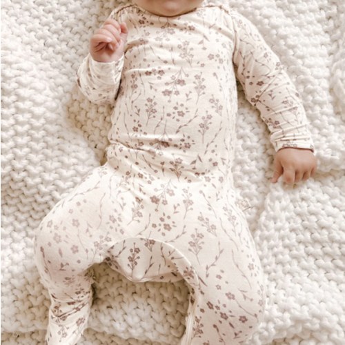 Posie Mauve Convertible Footie Pajamas | günamüna