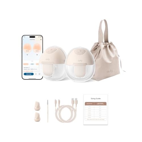 eufy Security Wearable Breast Pump E10, Hands-Free Electric Breast Pump with App Control, Personalized Smart Rhythm, Hospital Grade Suction for More Milk, Portable, Leak-Proof & Ultra-Quiet