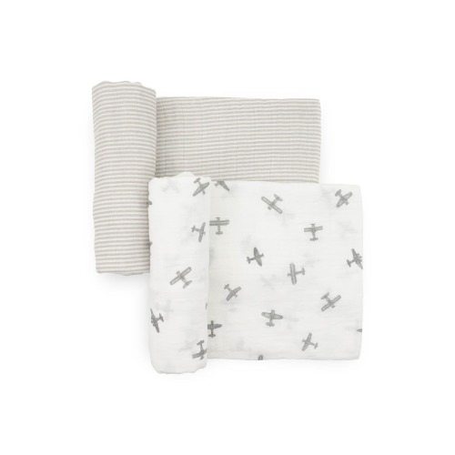 2-Pack Organic Cotton Muslin Swaddle Blanket