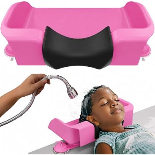 Lifewit Hair Washing Station Neck Support for Kids, Shampoo Buddy, Pink