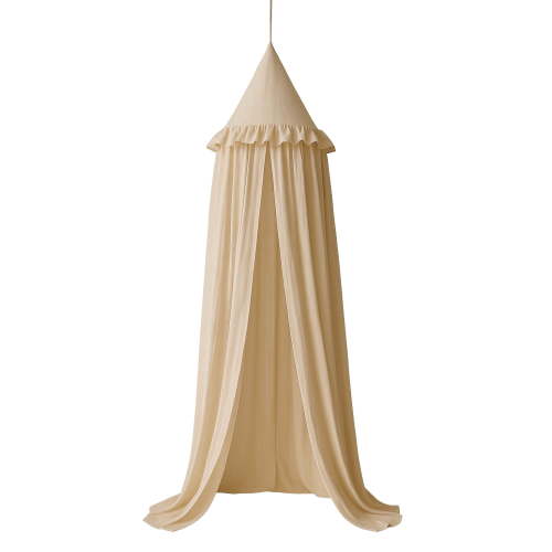 Bed With Ruffles Pastel Neutral Color For & Frilled Cotton Tent Room Hanging Curtain Mosquito Netting Reading Nook Decoration (khaki)