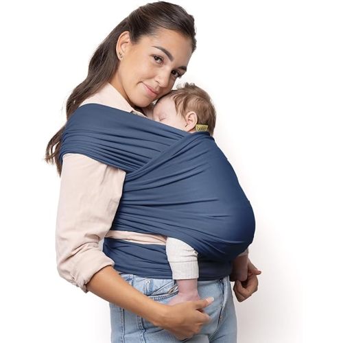Boba Baby Wrap Carrier – Original Baby Sling Carrier for Newborns (7–35 lbs), Soft, Secure, Hands-Free & Ergonomic, Ideal for Comfortable Bonding, New Parents (Vintage Blue)