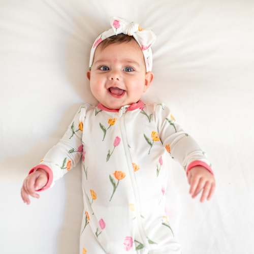 Zippered Romper in Tulip