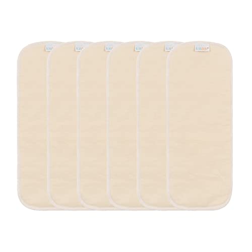AlVABABY Hemp and Cotton Inserts Cloth Diaper Liner,4-Layer Inserts,Reusable Liners for Baby Cloth Diapers 6pcs Inserts 6HM4