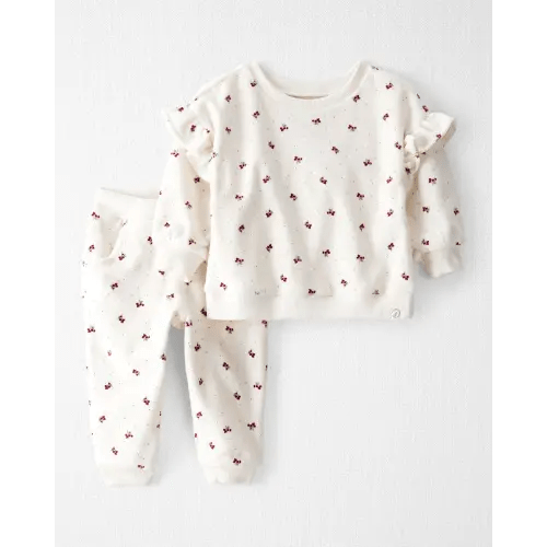Baby Girl 2-Piece Organic Cotton Velour Set in Wild Rose Print - Little Planet | Carter's