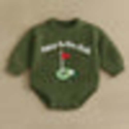 Hand-Embroidered New to the Club Golf Baby Romper