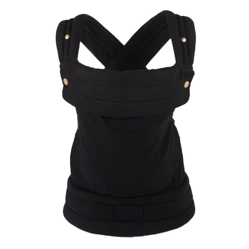 Cotton Baby Carrier for Newborns to Toddlers | Cozy Wrap Carrier with Lumbar Support | Soft Black Fabric, 7-35lbs Adjustable Fit
