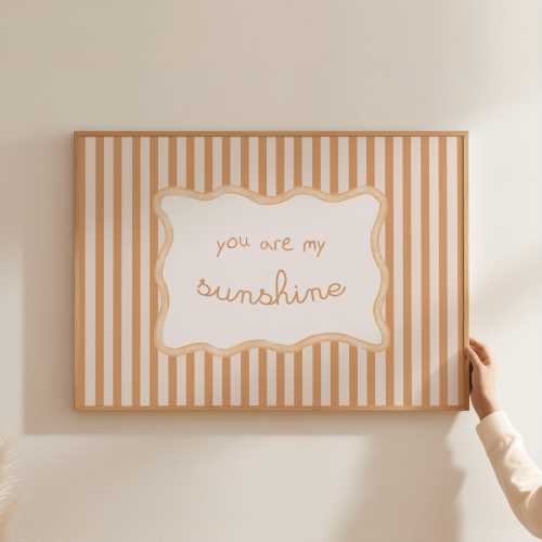 You Are My Sunshine Nursery Wall Art Boho Nursery Decor Neutral Print Striped Quote Art Baby Shower Gift Gender Neutral Nursery Art SUN1-A1