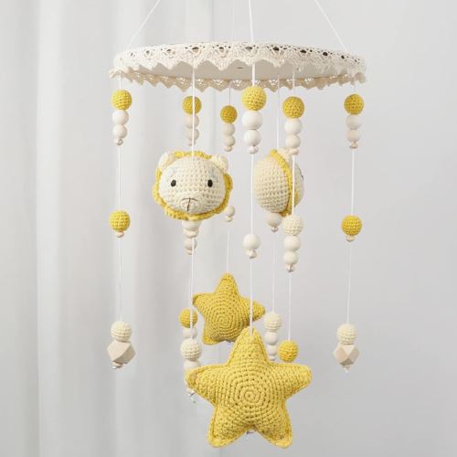Baby Mobile for Crib Boy - Lion Baby Crib Mobile - Boho Crib Mobile - Crib Mobile for Boys - Baby Mobile for Bassinet, Pack n Play