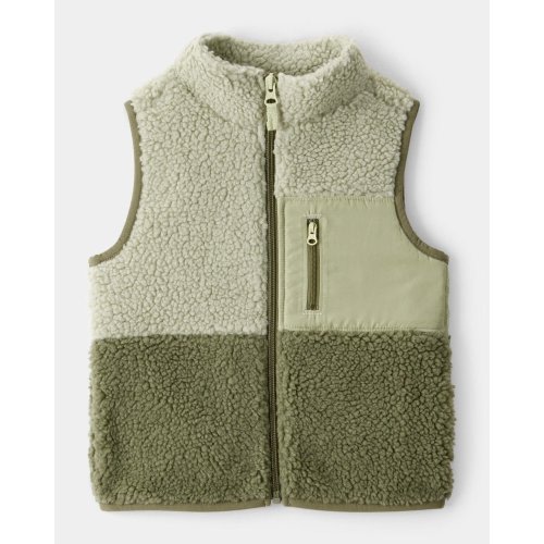 Toddler Boy Sherpa Sleeveless Vest - Green | Carter's
