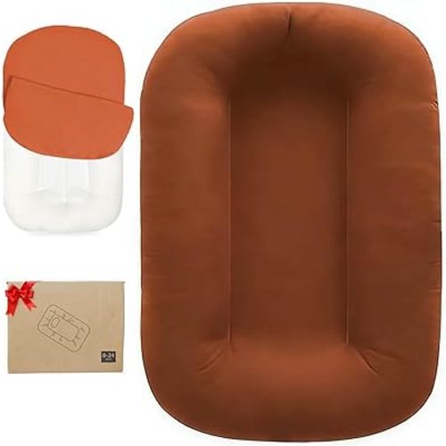 Floor Seats & Loungers, Lounger Pillow for 0-24 Months, Soft Cotton Breathable (Coffee)