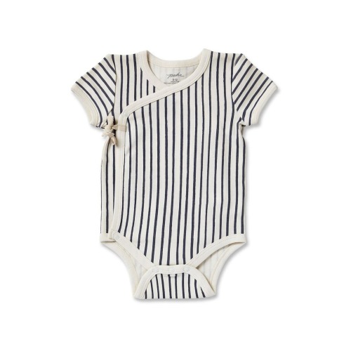 Stripes Away Organic Cotton Wrap Bodysuit, 0-3M