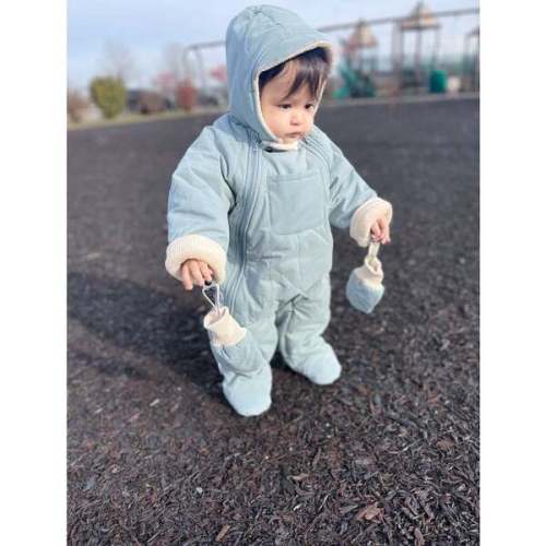 Benji Snowsuit Bebe, Mirage Blue Quilted - 7AM Enfant | Maisonette