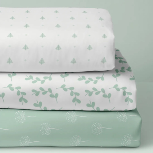 Botanical Bliss Printed Fitted Sheet Set of 3 | Cradlewise