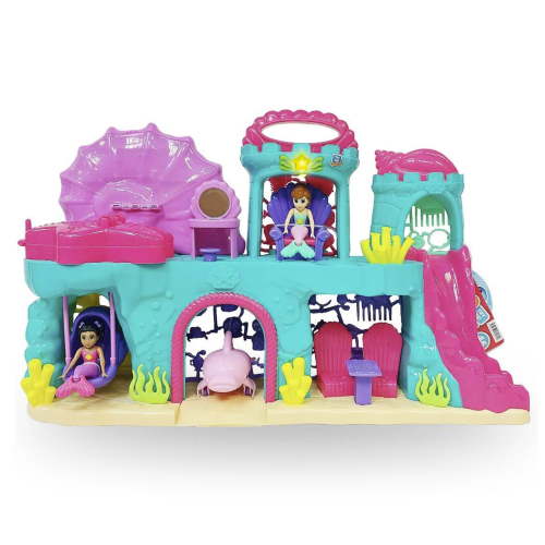 Kid Connection Mermaid Palace Play Set with Lights Sounds 46 Pieces Interactive Toy for Toddlers