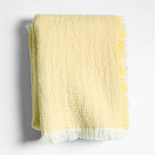 Supersoft Straw Yellow Organic Cotton Gauze Baby Stroller Blanket