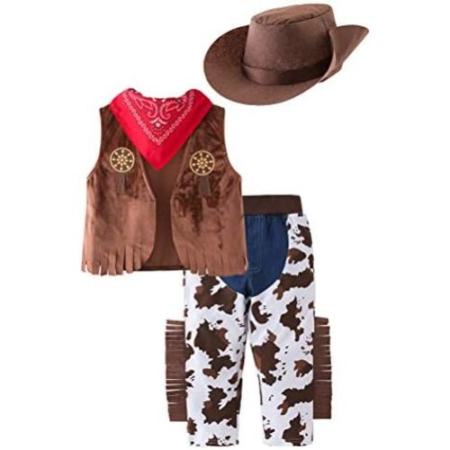 LXKIKMM May's Baby Western Cowboy Style Kids Costume Set Cosplay Costume