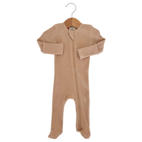 Organic Waffle 2-Way Zip Footie, Tan – SpearmintLOVE