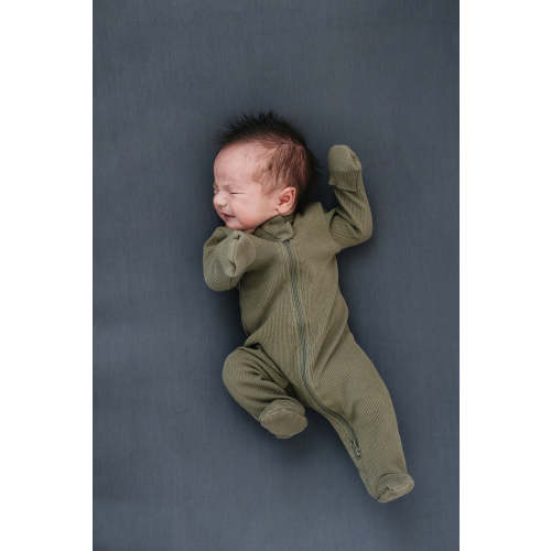Winter Green Organic Cotton Ribbed Zipper – Simple Steps Market